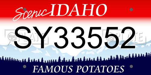 SY33552 Idaho License Plate