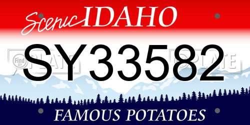 SY33582 Idaho License Plate
