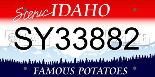 SY33882 Idaho License Plate