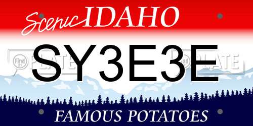 SY3E3E Idaho License Plate