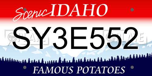 SY3E552 Idaho License Plate