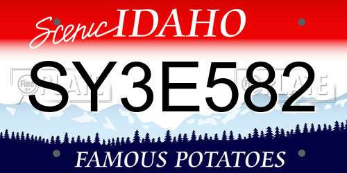 SY3E582 Idaho License Plate
