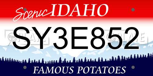 SY3E852 Idaho License Plate
