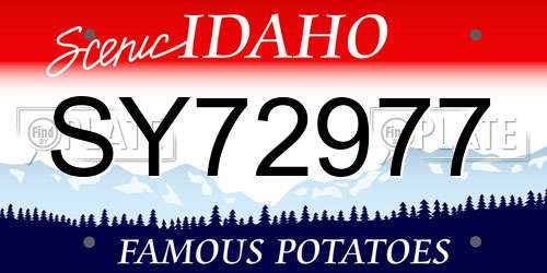 SY72977 Idaho License Plate