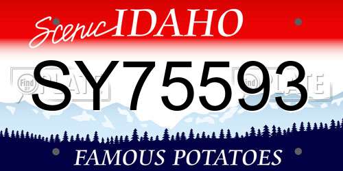 SY75593 Idaho License Plate