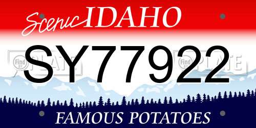 SY77922 Idaho License Plate