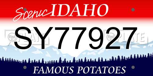 SY77927 Idaho License Plate