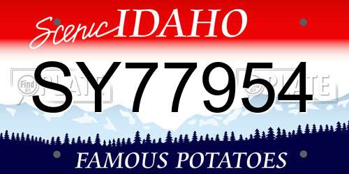 SY77954 Idaho License Plate