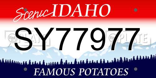 SY77977 Idaho License Plate