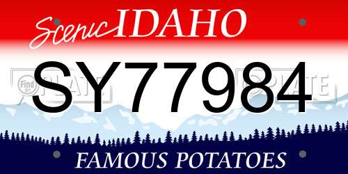 SY77984 Idaho License Plate