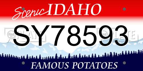 SY78593 Idaho License Plate