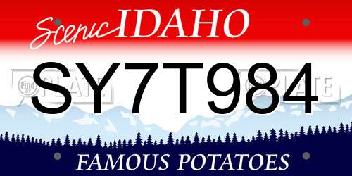 SY7T984 Idaho License Plate