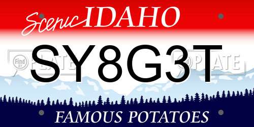 SY8G3T Idaho License Plate