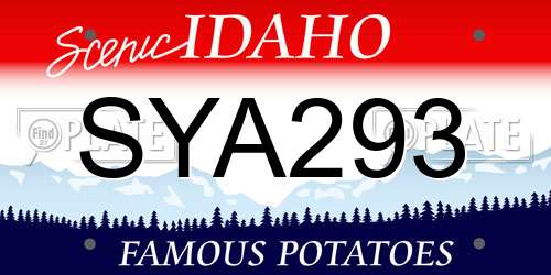 SYA293 Idaho License Plate