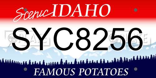 SYC8256 Idaho License Plate