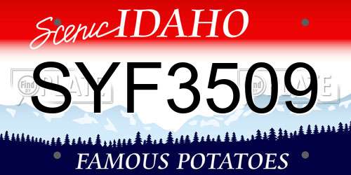 SYF3509 Idaho License Plate