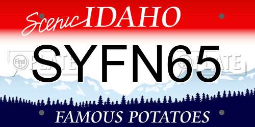 SYFN65 Idaho License Plate