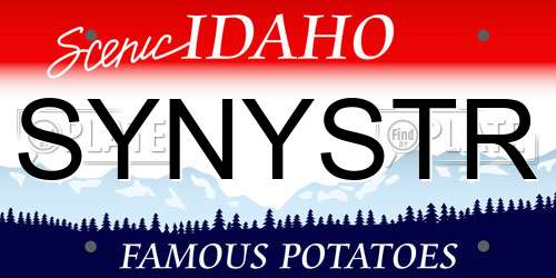 SYNYSTR Idaho License Plate