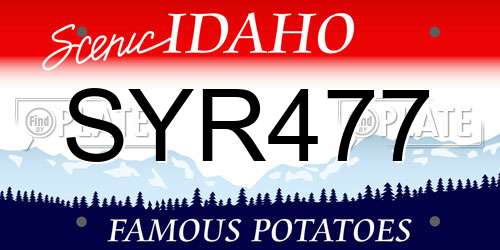 SYR477 Idaho License Plate