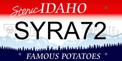 SYRA72 Idaho License Plate