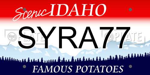 SYRA77 Idaho License Plate