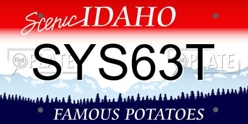 SYS63T Idaho License Plate