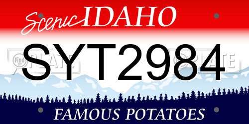 SYT2984 Idaho License Plate