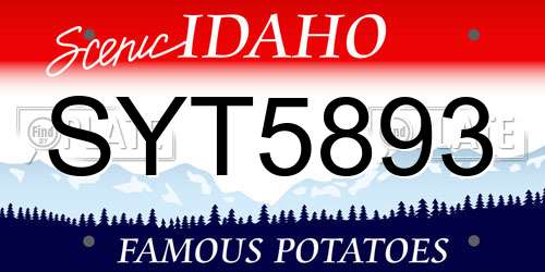 SYT5893 Idaho License Plate