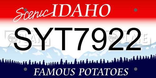 SYT7922 Idaho License Plate