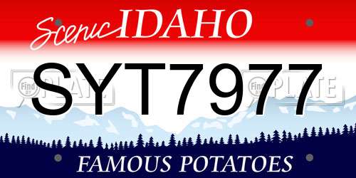 SYT7977 Idaho License Plate