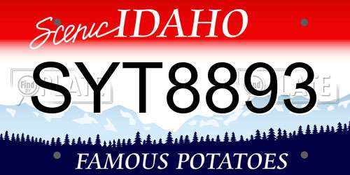 SYT8893 Idaho License Plate