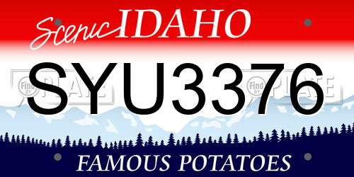 SYU3376 Idaho License Plate