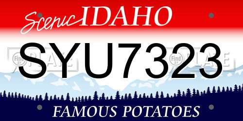 SYU7323 Idaho License Plate