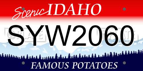 SYW2060 Idaho License Plate