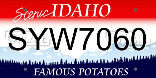 SYW7060 Idaho License Plate