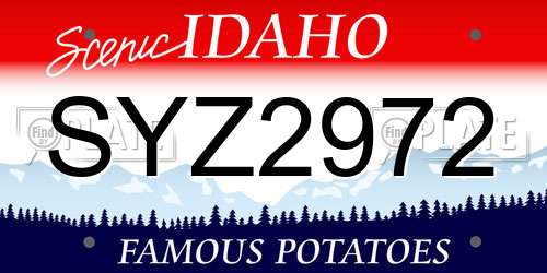 SYZ2972 Idaho License Plate