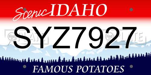 SYZ7927 Idaho License Plate
