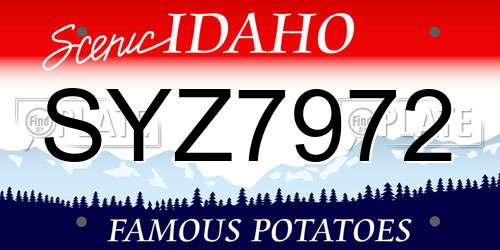 SYZ7972 Idaho License Plate