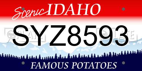 SYZ8593 Idaho License Plate
