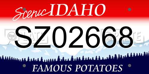 SZ02668 Idaho License Plate
