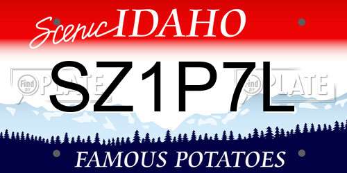 SZ1P7L Idaho License Plate