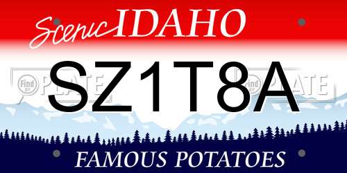 SZ1T8A Idaho License Plate
