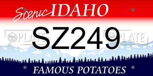 SZ249 Idaho License Plate