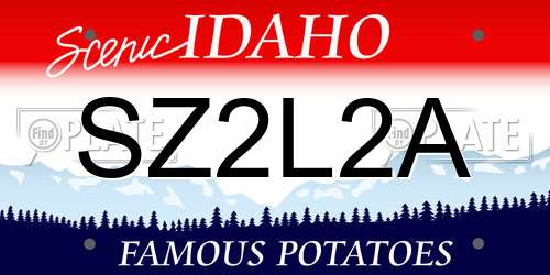 SZ2L2A Idaho License Plate