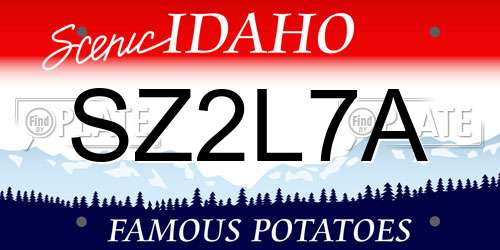 SZ2L7A Idaho License Plate