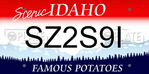 SZ2S9I Idaho License Plate