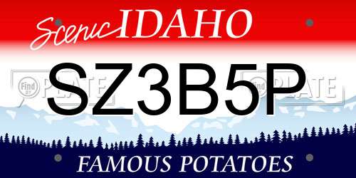SZ3B5P Idaho License Plate