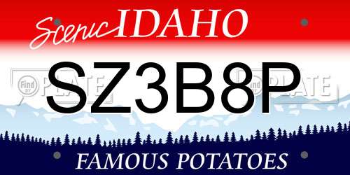 SZ3B8P Idaho License Plate