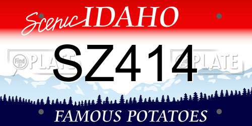 SZ414 Idaho License Plate