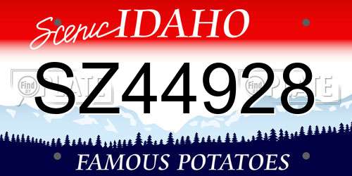SZ44928 Idaho License Plate